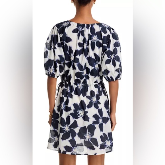 Velvet by Graham & Spencer Navy and Cream Floral Mini Dress ON SALE - Picture 4 of 11
